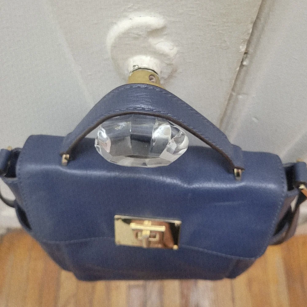 Michael Kors Blue Sloan top handle satchel bag. EUC. Career Minimalist‎ Preppy